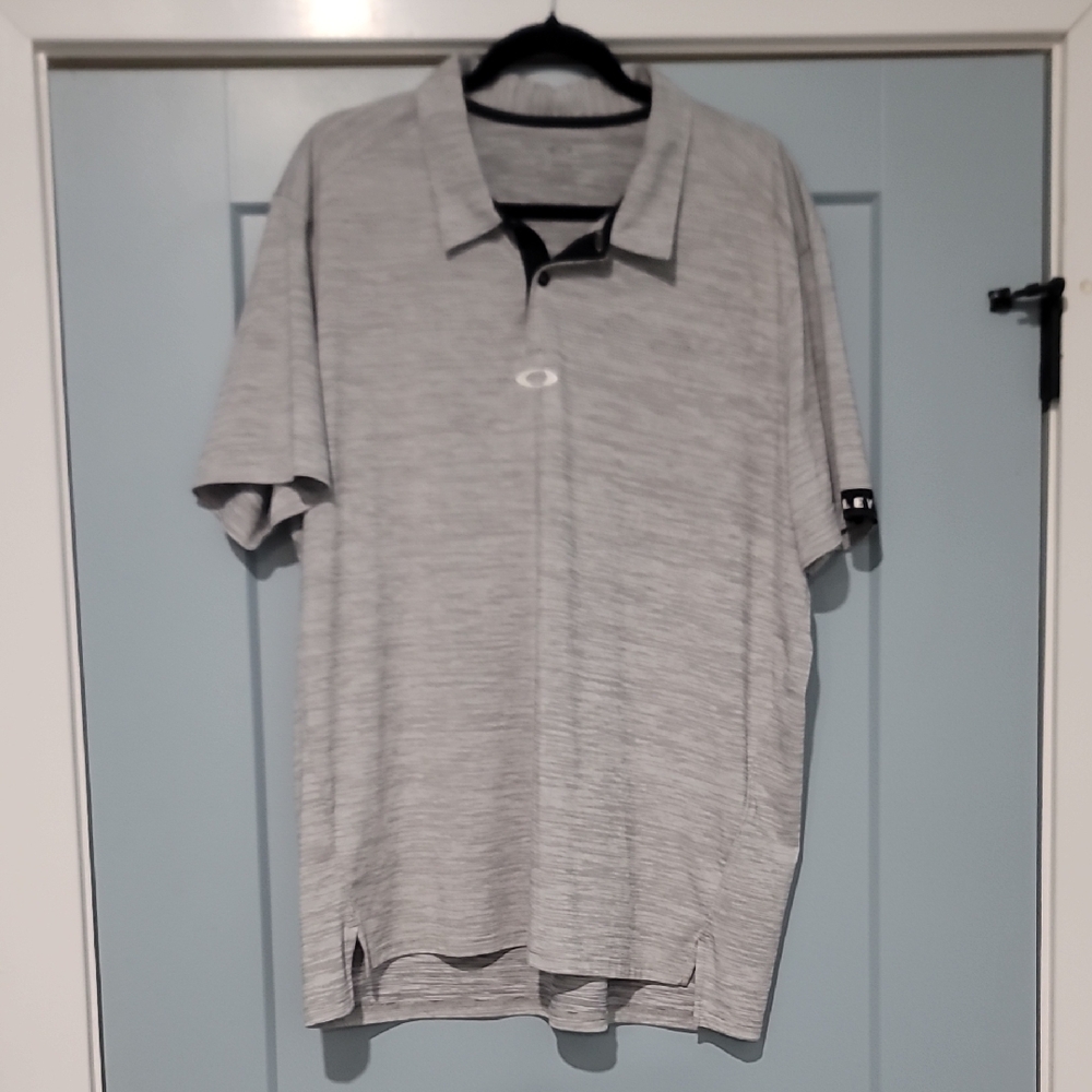 Men's Oakley Heather Gray Polo Shirt XXL